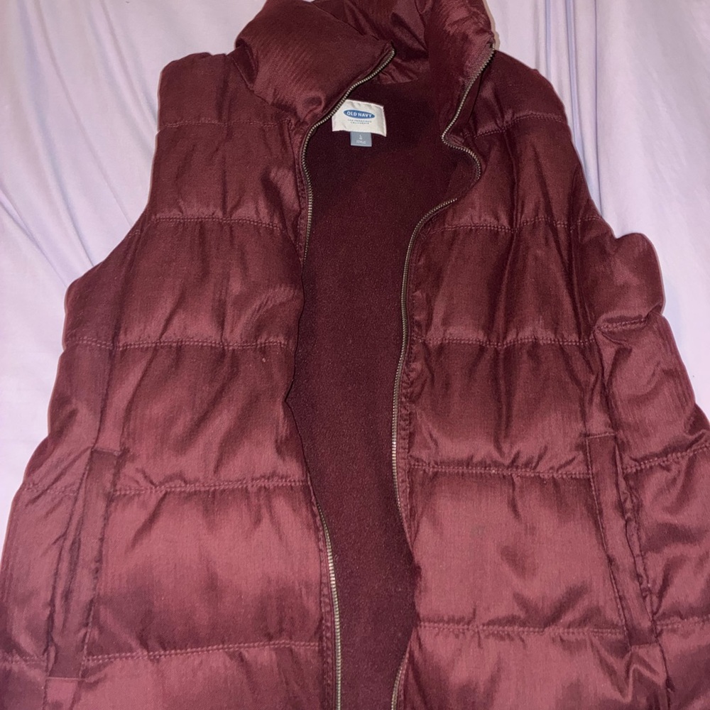 Old Navy Maroon Puffer Jacket Sz L